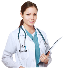 Doctor with medical cross and star badge